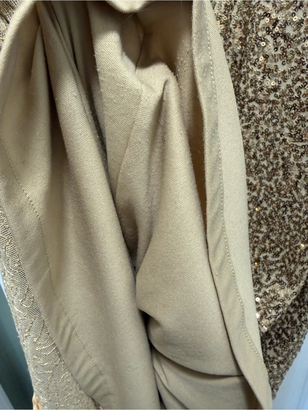 Badgley Mischka Gold Sequin Long-Sleeve Midi Dress - Picture 7 of 16
